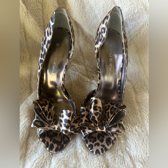 Michael leopard print peep toe heels - Picture 2 of 8